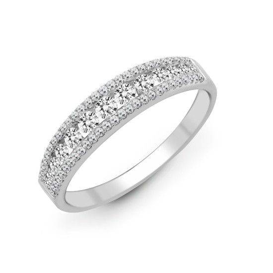 8ct White 0.47ct Natural Diamond 3 Row 8ct White 0.47ct Natural Diamond 3 Row