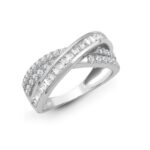 18ct White 1.14ct Round & Baguette Natural Diamond Ring