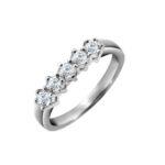 18ct White Gold 50pts 5 Stone Natural Diamond Ring